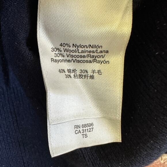 DKNY Women's Blue/Navy Striped Crew Neck Pullover Sweater Size appx M/L P - Picture 4 of 7